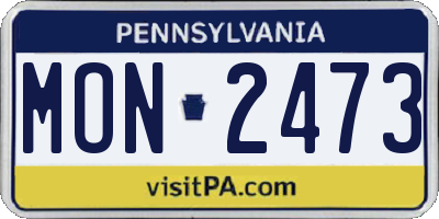 PA license plate MON2473