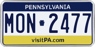 PA license plate MON2477