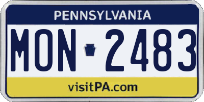 PA license plate MON2483