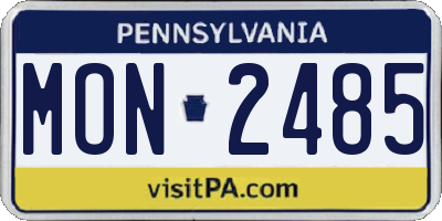 PA license plate MON2485