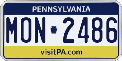 PA license plate MON2486