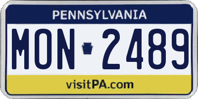 PA license plate MON2489