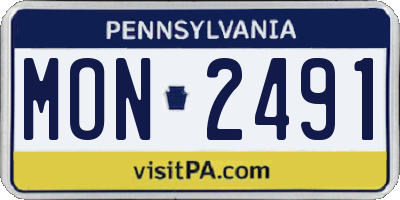 PA license plate MON2491