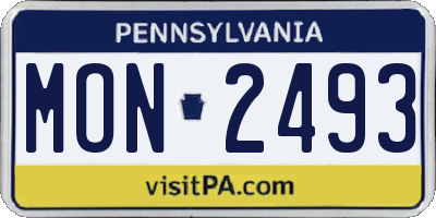 PA license plate MON2493