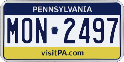 PA license plate MON2497