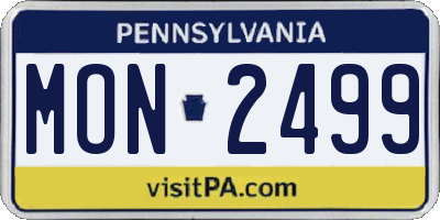 PA license plate MON2499