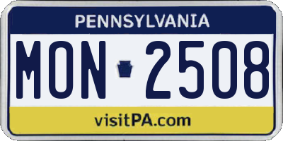 PA license plate MON2508