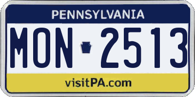 PA license plate MON2513