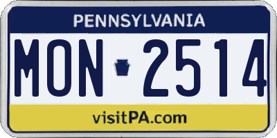 PA license plate MON2514