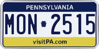 PA license plate MON2515
