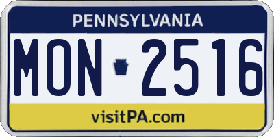 PA license plate MON2516