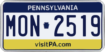 PA license plate MON2519