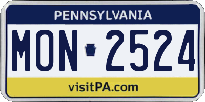 PA license plate MON2524