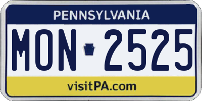 PA license plate MON2525
