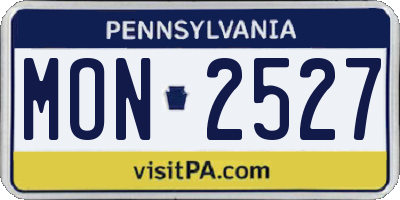 PA license plate MON2527