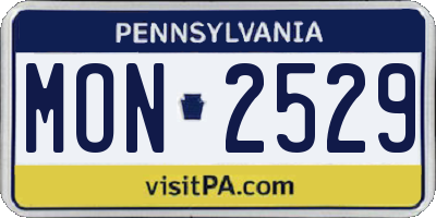 PA license plate MON2529