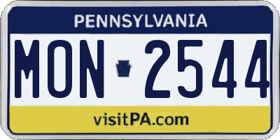 PA license plate MON2544