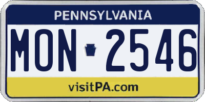 PA license plate MON2546
