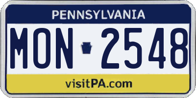 PA license plate MON2548