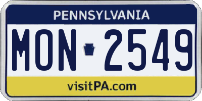 PA license plate MON2549