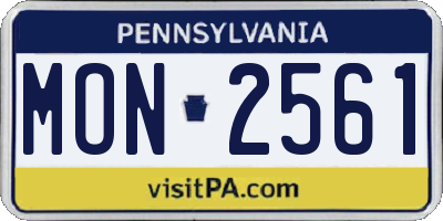 PA license plate MON2561