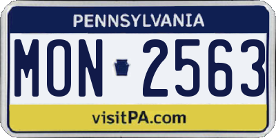 PA license plate MON2563