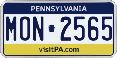 PA license plate MON2565