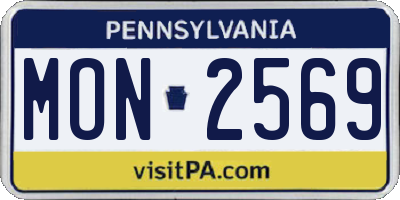 PA license plate MON2569