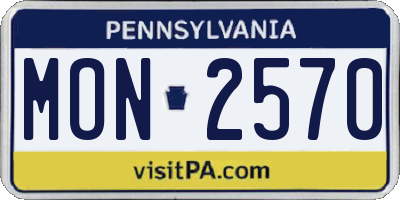 PA license plate MON2570