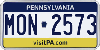 PA license plate MON2573