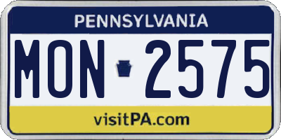 PA license plate MON2575