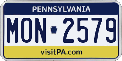 PA license plate MON2579
