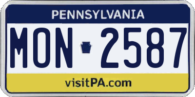 PA license plate MON2587