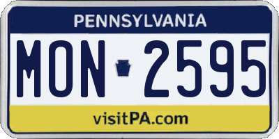 PA license plate MON2595
