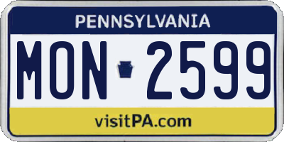 PA license plate MON2599