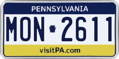 PA license plate MON2611