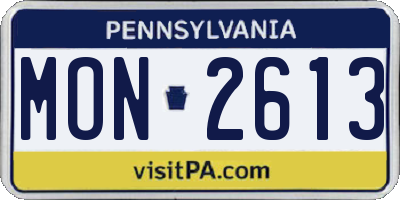 PA license plate MON2613