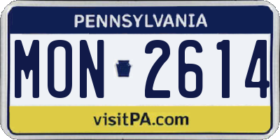 PA license plate MON2614