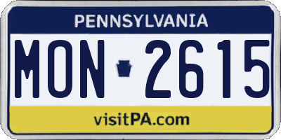 PA license plate MON2615