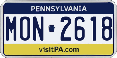 PA license plate MON2618