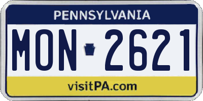 PA license plate MON2621