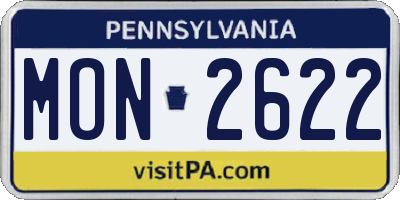 PA license plate MON2622