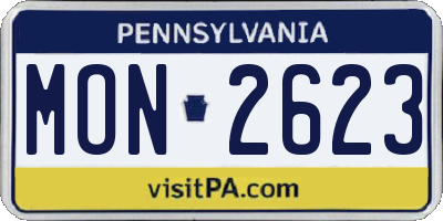 PA license plate MON2623