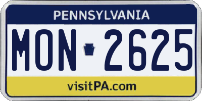 PA license plate MON2625
