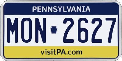 PA license plate MON2627