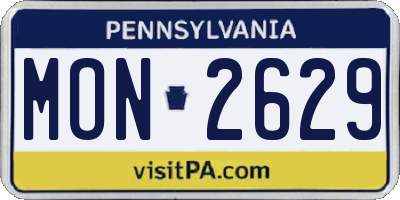 PA license plate MON2629