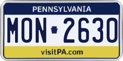 PA license plate MON2630