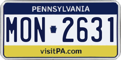 PA license plate MON2631