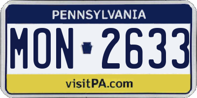 PA license plate MON2633