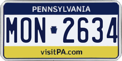 PA license plate MON2634